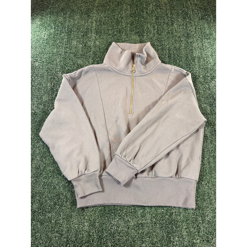 A New Day Gray Quarter Zip Pullover Sweatshirt Womens L